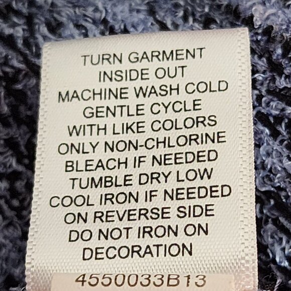 One World Periwinkle Black Mix Pattern 3/4 Sleeve Poly Lace Up Front Top Size S - Picture 16 of 16